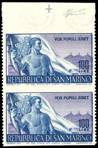 1948 - 100 lire Lavoro, coppia verticale non ... 