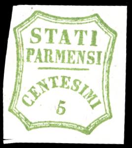 1859 - 5 cent. verde giallo (13), nuovo, ... 