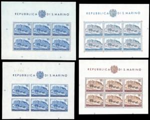 1949/51 - UPU, i quattro foglietti (8/11), ... 