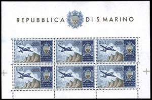 1954 - 1.000 lire Aereo, foglietto (16), ... 