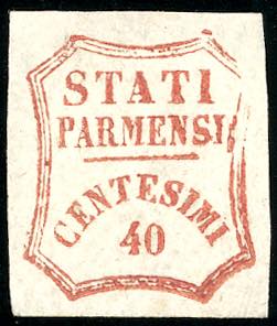 1859 - 40 cent. rosso bruno, I composizione, ... 