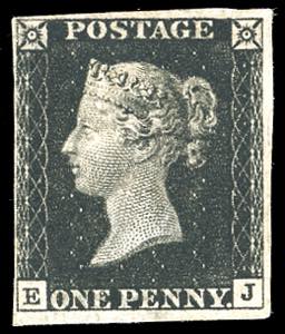 GRAN BRETAGNA 1840 - 1 p. Penny black (1), ... 