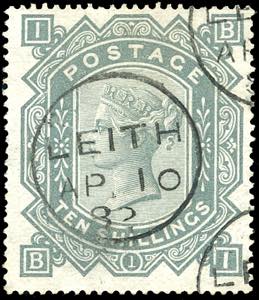 GRAN BRETAGNA 1878 - 10 s. grigio, filigrana ... 
