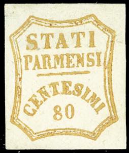 1859 - 80 cent. bistro oliva (18), gomma ... 