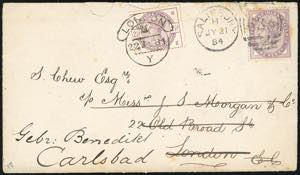 GRAN BRETAGNA 1884 - Redirected with double ... 