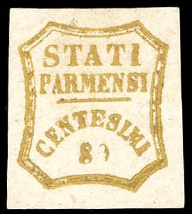 1859 - 80 cent. bistro oliva (18), varietà ... 