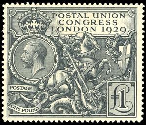 GRAN BRETAGNA 1929 - 1 £ nero UPU ... 