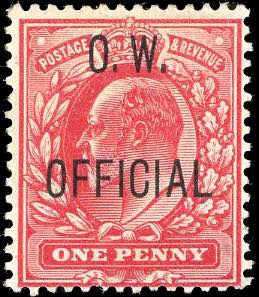 GRAN BRETAGNA SERVIZIO 1902 - 1 p. rosso, ... 