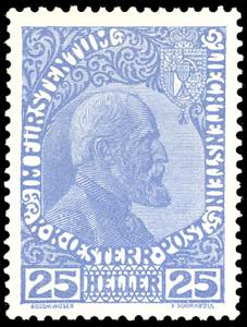 LIECHTENSTEIN 1912 - 25 h. oltremare ... 