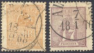 SVEZIA 1862/66 - 3 o. bistro e 17 o. lilla ... 