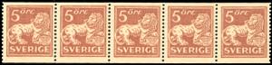 SVEZIA 1920/24 - 5 o. bruno arancio, ... 