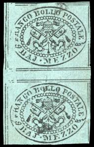 1852 - 1/2 b. grigio verdastro, coppia ... 