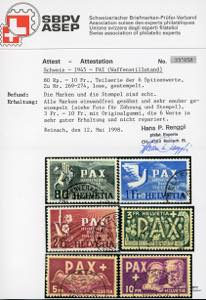 SVIZZERA 1945 - Pax, serie ... 