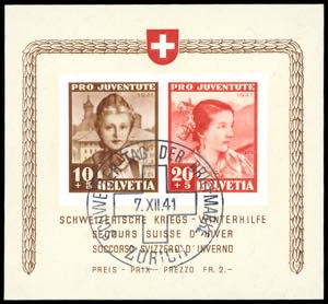 SVIZZERA FOGLIETTI 1941 - Soccorso Invernale ... 