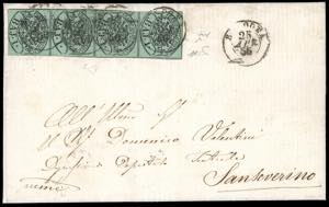 1856 - 1 baj verde grigiastro (2), striscia ... 