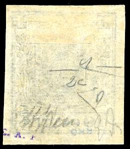 1850 - 10 cent. grigio nero, carta ... 