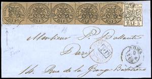 1862 - 3 baj bruno, striscia orizzontale di ... 