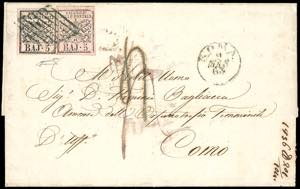 1863 - 5 baj rosa carminio e 5 baj rosa ... 