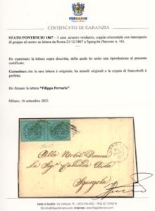 1867 - 5 cent. azzurro verdastro ... 