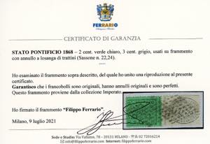 1868 - 3 cent. grigio, 2 cent. ... 