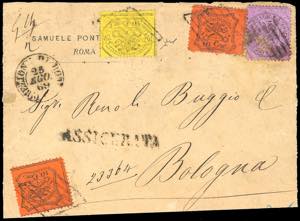 1869 - 10 cent. arancio vermiglio, due ... 