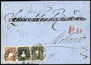 1862 - 3 soldi nero, due esemplari, 10 soldi ... 