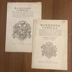 1818/19 - I due Manifesti camerali ... 