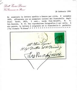 1855 - 5 cent. verde (4), ... 