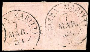 1853 - 40 cent. rosa chiaro (6), coppia ... 