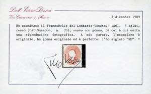 1861 - 5 soldi rosso (33), nuovo, ... 