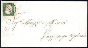 1854 - 5 cent. verde scuro, III emissione ... 