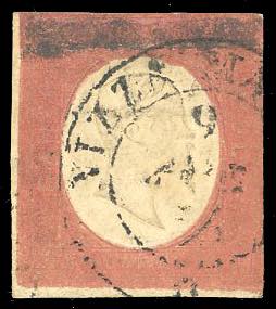 1854 - 40 cent. rosso mattone (9), ... 
