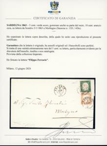 1863 - 5 cent. verde scuro, ... 