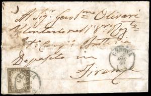 1860 - 10 cent. bruno grigio olivastro ... 