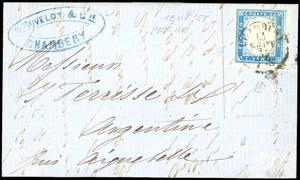1855 - 20 cent. cobalto (15), perfetto, su ... 