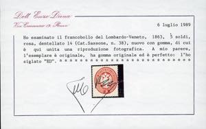 1863 - 5 soldi rosa, dent. 14 ... 