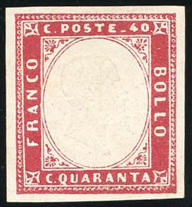 1860 - 40 cent. carminio lillaceo (16Cb), ... 