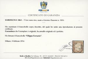 1861 - 3 lire rame vivo (18A), ... 