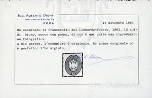 1863 - 15 soldi bruno, dent. 14 ... 