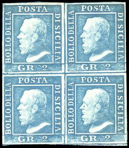 1859 - 2 grana azzurro chiaro, III tavola, ... 