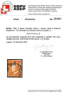 1859 - 5 grana vermiglio chiaro, I ... 