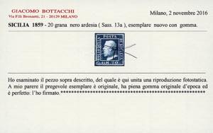 1859 - 20 grana nero ardesia, pos. ... 