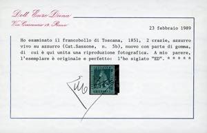 1851 - 2 crazie azzurro vivo su ... 