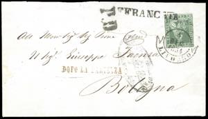 1854 - 4 crazie verde su grigio (6), ... 