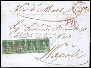 1854 - 4 crazie verde su grigio ... 