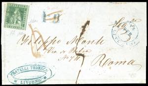 1855 - 4 crazie verde su grigio (6), ... 