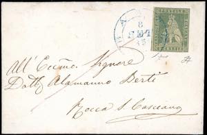 1858 - 2 crazie verde grigio giallastro, II ... 