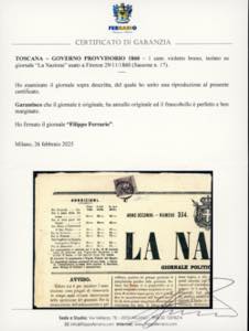 1860 - 1 cent. violetto bruno ... 