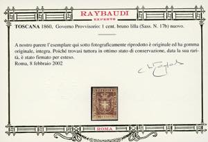 1860 - 1 cent. bruno lilla (17b), ... 