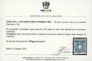 1860 - 20 cent. azzurro (20), ... 